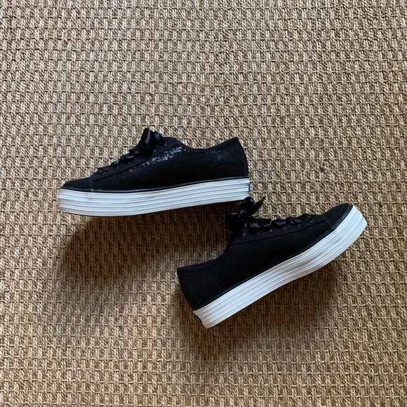 black sequin sneakers